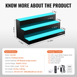 VEVOR LED Lighted Liquor Bottle Display Bar Shelf RF &amp; App Control 24&quot; 3-step