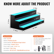 VEVOR LED Lighted Liquor Bottle Display Bar Shelf RF &amp; App Control 30&quot; 3-step