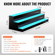 VEVOR LED Lighted Liquor Bottle Display Bar Shelf RF &amp; App Control 40&quot; 3-Step