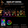 VEVOR LED Lighted Liquor Bottle Display Bar Shelf RF &amp; App Control 60&quot; 3-Step