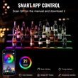 VEVOR LED Lighted Liquor Bottle Display Bar Shelf RF &amp; App Control 48&quot; 3-step