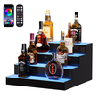 VEVOR LED Lighted Liquor Bottle Display Bar Shelf RF &amp; App Control 16&quot; 4-step