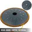 VEVOR Navy Blue Tongue Drum 14 Notes Dish Shape Drum 14 Inches Dia. Χειροκίνητα κρουστά Pure Copper Steel Tongues 14 Notes Steel Tongue Handpan Drum with Rope Decoration and Mallets, Bag, Music Book