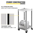 Βάση VEVOR Rice Warmer Stand 14\&quot; x 14\&quot; Βάση εξοπλισμού εστιατορίου Από ανοξείδωτο χάλυβα Θερμότερη βάση για σούσι με δύο κάτω ράφι Εμπορική βάση εξοπλισμού κουζίνας Βάση θερμότητας ρυζιού Εμπορική με ρόδες και δύο φρένα