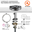 VEVOR Glass Rinser, 10 Powerful Spraying Jets 360° Rotating Cup Rinser for Ninner, 304 Inox Faucet Faucet Washer with ABS Cup Holiday for Baby Bottle, Glass Cup, Wine Glass (Ασημί γκρι βάση)