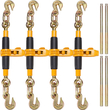 Βιβλιοδετικό αλυσίδας Ratchet VEVOR, 3/8&quot;-1/2&quot; βαρέως τύπου συνδετικά φορτίου, με γάντζους G80 12000 lbs ασφαλές όριο φορτίου, αντιολισθητική λαβή εξοικονόμησης εργασίας, συνδετικά αλυσίδας δεσίματος για ρυμουλκούμενο φορτηγών επίπεδης επιφάνειας, 4 τμχ