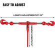 VEVOR 9215LBS 3/8&quot; – 1/2&quot; Ratchet Binders 9.215 LBS Ασφαλές φορτίο εργασίας, γάντζοι G70 και ρυθμιζόμενο μήκος, για αλυσίδες βαθμού 70-80, δέσιμο, έλξη, ρυμούλκηση, 2-συσκευασία, κόκκινο
