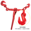 VEVOR 9215LBS 3/8&quot; – 1/2&quot; Ratchet Binders 9.215 LBS Ασφαλές φορτίο εργασίας, γάντζοι G70 και ρυθμιζόμενο μήκος, για αλυσίδες βαθμού 70-80, δέσιμο, έλξη, ρυμούλκηση, 2-συσκευασία, κόκκινο