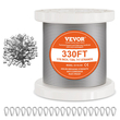 VEVOR T304 Καλώδιο από ανοξείδωτο ατσάλι 1/16&quot; 7x7 Ατσάλινο Συρματόσχοινο 330 πόδια Κάγκελα καλωδίων