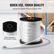 VEVOR Πολυεστερική ταινία έλξης, 1/2&quot; x 528&#039; Mule Tape Επίπεδο σχοινί, 1250 lbf εφελκυστική ικανότητα, τυπωμένη ταινία έλξης καλωδίου με πλέγμα για συσκευασία, κηπουρική, επαγγελματικά ηλεκτρικά, εργασίες αγωγών, λευκό