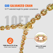 VEVOR Chain and Binder Kit 3/8&quot;-1/2&quot; Ratchet Load Binder 3/8&quot; x 10&#039; Chain 2 Pack