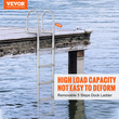 Σκάλα VEVOR Dock, αφαιρούμενη 5 σκαλοπάτια, χωρητικότητα φόρτωσης 500 lbs, σκάλα σκάφους Pontoon από κράμα αλουμινίου με πλατύ σκαλοπάτι 3,1&#039;&#039; &amp; αντιολισθητικό ελαστικό χαλάκι, εύκολη εγκατάσταση για επιβίβαση σε πλοίο/λίμνη/πισίνα/θαλάσσιο