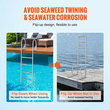 Σκάλα VEVOR Dock, Flip-Up 5 σκαλοπάτια, χωρητικότητα φόρτωσης 350 lbs, σκάλα Pontoon σκάφους από κράμα αλουμινίου με πλατύ σκαλοπάτι 2&#039;&#039; &amp; αντιολισθητικό ελαστικό χαλάκι, εύκολη εγκατάσταση για επιβίβαση σε πλοίο/λίμνη/πισίνα/θαλάσσιο