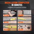 VEVOR E Track Tie-Down Rail Kit, 34PCS 5FT E-Tracks Set Περιλαμβάνει 8 χαλύβδινες ράγες &amp; 2 μονή υποδοχή &amp; 8 O rings &amp; 8 Tie-Off με D-Ring &amp; 8 End Caps, Αξεσουάρ ασφάλισης για φορτίο, μοτοσικλέτες και Ποδήλατα