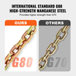VEVOR Binder Chain G80 Tie Down Tow Chain with Hooks 3/8&quot;x10,3&#039; 2 Pack 7100 lbs