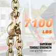 VEVOR Binder Chain G80 Tie Down Tow Chain with Hooks 3/8&quot;x10,3&#039; 2 Pack 7100 lbs
