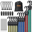 VEVOR 32 Pcs Flat Bungee Cord Set 17 mm Heavy Duty Bungee Ιμάντες με J-Hokks