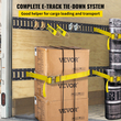 VEVOR E Track Tie-Down Rail Kit, 18PCS 5FT E-Tracks Set περιλαμβάνει 4 χαλύβδινες ράγες &amp; 2 μονή υποδοχή &amp; 6 δακτυλίους O &amp; 4 δεσίματα με D-ring &amp; 2 ιμάντες καστάνιας, αξεσουάρ ασφάλισης για μοτοσικλέτες Cargo