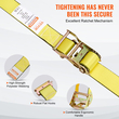 VEVOR Ratchet Tie Down ιμάντες (8PK), 4400 lb αντοχής θραύσης, E-Track Endless καστάνια με 8 Premium 2&quot; x 15&#039; Rachet Tie Downs Heavy Duty, για μετακίνηση ασφάλισης φορτίου, συσκευών, εξοπλισμού γκαζόν