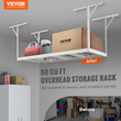 Βάση αποθήκευσης VEVOR Overhead Garage, Ράφια αποθήκευσης οροφής γκαράζ 36x96 ιντσών, Ρυθμιζόμενα βαρέως τύπου χαλύβδινα ράφια ψυχρής έλασης για αποθήκευση γκαράζ, οργάνωση, χωρητικότητα φόρτωσης 600 lbs, 22&#039;&#039;-40&quot;, Λευκό