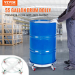 VEVOR 55 γαλονιών βαρέως τύπου Drum Dolly, χωρητικότητα 1000 λίβρες, Barrel Dolly Cart Drum Caddy, Hand Truck Capacity Dollies με ατσάλινο πλαίσιο 4 περιστρεφόμενος τροχός τροχών, για χειρισμό τυμπάνων αποθήκης