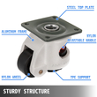 VEVOR 4 Pack Leveling Casters GD-40F Footmaster Leveling Caster 110 lbs ανά νάιλον τροχούς ισοπέδωσης τροχών και μαξιλαράκι NBR (GD-40F)