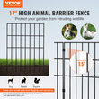 VEVOR Animal Barrier Fence 28 Pack, 17in(H) x30ft(L), Υπόγεια Διακοσμητική Περίφραξη Κήπου με Διάστημα Ακίδων 1,5 ίντσας, Μεταλλικός φράχτης σκύλου για την αυλή και το εξωτερικό αίθριο
