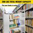 VEVOR Book Cart, 200lbs Library Cart, Rolling Book Cart 35x19x49 Inch Ράφια με κλίση διπλής όψης σχήματος W με ρόδες 4 ιντσών που κλειδώνουν, για ράφια σπιτιού γραφείου και φορτηγό σχολικών βιβλίων σε λευκό χρώμα