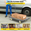 VEVOR Platform Truck, 2000 lbs Χωρητικότητα Χάλυβας επίπεδης καρότσας, 47&quot; Μήκος x 24&quot; Πλάτος x 32&quot; Ύψος Flat Dolly, Χειροκίνητα φορτηγά με νάιλον τροχίσκους 5&quot;, βαρέως τύπου ωφέλιμα καρότσια για μετακίνηση αποσκευών