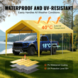 Ανταλλακτικό κάλυμμα κουβούκλιο VEVOR Carport 10 x 20 ft, προστατευτικό κάλυμμα για σκηνή γκαράζ βαρέως τύπου αδιάβροχο και προστασία από την υπεριώδη ακτινοβολία, Εύκολη εγκατάσταση με μπάντζες μπάλας, μπεζ (Μόνο επάνω κάλυμμα, δεν περιλαμβάνεται πλαίσιο)