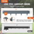 VEVOR Steel Landscape Borders, 5-pack Steel Garden Edge Borders, 39&quot; L x 3&quot; H Straps, Hammer-in Border, Bendable Metal Landscape Horse for Yard, Garden, Lawn, Spike Ύψος 3,15&quot;, Σκούρο γκρι