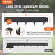 VEVOR Steel Landscape Borders, 5-pack Steel Garden Edge Borders, 39&quot; L x 3&quot; H strips, Hammer-in Border, Bendable Metal Landscape Bord for Yard, Garden, Lawn, Spike Ύψος 3,15&quot; Μαύρο