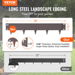 VEVOR Steel Landscape Edge, 5-pack Steel Garden Edge Borders, 39&quot; L x 4&quot; H Straps, Hammer-in Border, Bendable Metal Landscape Edge for Yard, Garden, 3,15&quot; Spike Height, Rustic Brown
