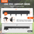 VEVOR Steel Landscape Borders, 5-pack Steel Garden Edge Borders, 39&quot; L x 5&quot; H strips, Hammer-in Border, Bendable Metal Landscape Borders for Yard, Garden, Lawn, Spike Ύψος 3,15&quot; Μαύρο