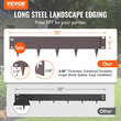 VEVOR Steel Landscape Edge, 5-pack Steel Garden Edge Borders, 39&quot; L x 5&quot; H strips, Hammer-in Border, Bendable Metal Landscape Bord for Yard, Garden, Lawn, Spike Ύψος 3,15&quot;, Ρουστίκ καφέ