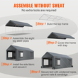 VEVOR Carport, 10x20ft Heavy Duty Car Canopy, Φορητό γκαράζ με αναδιπλούμενα αεριζόμενα παράθυρα &amp; αφαιρούμενα πλευρικά τοιχώματα, ανθεκτικό στην υπεριώδη ακτινοβολία αδιάβροχο μουσαμά για SUV, F150, Αυτοκίνητο, Φορτηγό, Σκάφος
