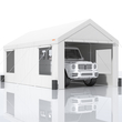 VEVOR Carport, 12 x 20 ft κουβούκλιο αυτοκινήτου βαρέως τύπου με αναδιπλούμενα αεριζόμενα παράθυρα, εξαιρετικά μεγάλο φορητό γκαράζ με αφαιρούμενα πλαϊνά τοιχώματα, αδιάβροχη τάπα ανθεκτική στην υπεριώδη ακτινοβολία για SUV, φορτηγό, σκάφος