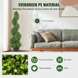 VEVOR Artificial Topiaries Πυξάρι, 3 πόδια ψηλό (2 τεμάχια) Faux topiary φυτό εξωτερικού χώρου, όλο το χρόνο πράσινο φυτό Feaux με αντικαταστάσιμα φύλλα για διακοσμητικά εσωτερικούς / εξωτερικούς χώρους / κήπο