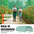 VEVOR Walk-in Tunnel Θερμοκήπιο 29,2x9,7x6,5ft γαλβανισμένο πλαίσιο PE Κάλυμμα πράσινο