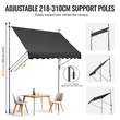 VEVOR 98x47&quot; Τέντα Αίθριου Πτυσσόμενο Αίθριο με κουβούκλιο ηλιοβασίλεμα με μανιβέλα