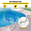 VEVOR Κιγκλίδωμα πισίνας 30x22&quot; Κάγκελα πισίνας 304 από ανοξείδωτο ατσάλι 250LBS Χωρητικότητα φόρτωσης Ασημί ανθεκτικό στη σκουριά κουπαστή πισίνας Εξανθρωπισμένος κουπαστής πισίνας με μπλε κάλυμμα λαβής &amp; τρυπάνι M8 &amp; βίδες αυτοκόλλησης