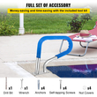 VEVOR Κιγκλίδωμα πισίνας 32x23&quot; Κιγκλίδωμα πισίνας 304 από ανοξείδωτο ατσάλι 250LBS Χωρητικότητα φορτίου Ασημί ανθεκτικό στη σκουριά κουπαστή πισίνας Εξανθρωπισμένος κουπαστής πισίνας με μπλε κάλυμμα λαβής &amp; τρυπάνι M8 &amp; βίδες με αυτοκόλλητη ταινία