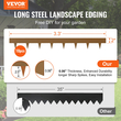 VEVOR Steel Landscape Borders, 10-pack Steel Garden Borders, 39,6&quot; L x 2&quot; H strips, Hammer-in Hording Border, Bendable Metal Landscape Borders for Yard, Garden, Spike ύψος 2,5&quot;, Rustic Brown