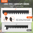 VEVOR Steel Landscape Borders, 3-pack Steel Garden Edge Borders, 40&quot; L x 6&quot; H Straps, Hammer-in Hodge Border with 5 Clips, Endable Metal Landscape Borders for Yard, Garden, Laws