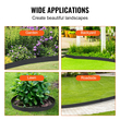 VEVOR Steel Landscape Borders, 3-pack Steel Garden Edge Borders, 40&quot; L x 6&quot; H Straps, Hammer-in Hodge Border with 5 Clips, Endable Metal Landscape Borders for Yard, Garden, Laws