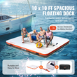 VEVOR Φουσκωτή Πλωτή Αποβάθρα 10x10FT Πλατφόρμα φουσκωτής αποβάθρας με σκάλα