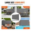 Πτυσσόμενη πλαϊνή τέντα VEVOR, 79&#039;&#039;x 118&#039;&#039; Εξωτερική οθόνη απορρήτου, 180g Πολυεστερική αδιάβροχη ανασυρόμενη σήτα βεράντας, UV 30+ Διαιρέτης Δωματίων Ανεμοθάλαμος για Αίθριο, Πίσω αυλή, Μπαλκόνι, Γκρι