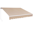 VEVOR Εγχειρίδιο αναδιπλούμενη τέντα, 13 x 8 ft Outdoor Patio Awning Retractable Sun Shade, Αδιάβροχο Πολυεστερικό Αίθριο Παράθυρο Πόρτας Τέντα Σκίαστρο με μανιβέλα για πίσω αυλή, μπαλκόνι