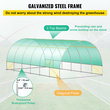 Θερμοκήπιο VEVOR Walk-in Tunnel, 20 x 10 x 7 ft φορητό θερμοσίφωνο με γαλβανισμένο ατσάλι, 3 δοκάρια κορυφής, 4 διαγώνιους πόλους, 2 πόρτες με φερμουάρ &amp; 12 αναδιπλούμενα παράθυρα, πράσινο