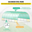 Θερμοκήπιο VEVOR Walk-in Tunnel, 20 x 10 x 7 ft φορητό θερμοσίφωνο με γαλβανισμένο ατσάλι, 3 δοκούς κορυφής, 4 διαγώνιους πόλους, 2 πόρτες με φερμουάρ &amp; 12 ανοιγόμενα παράθυρα, λευκό